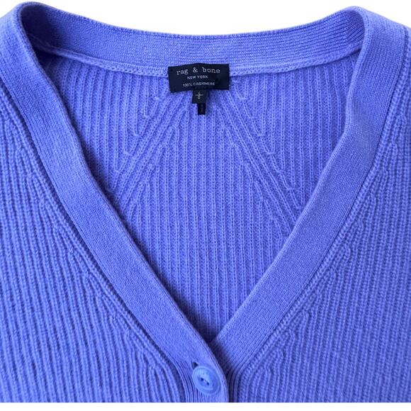 Rag and Bone Pierce Cardigan Cashmere Sweater Size L Rib Knit - Picture 4 of 11